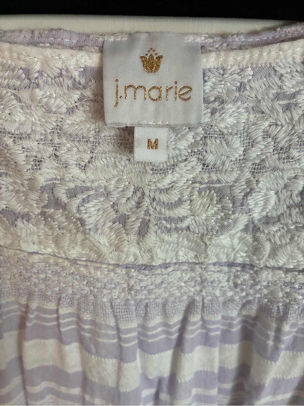 Women’s Lavender Stripe Embroidered Square-Neck Camisole - Picture 3 of 4